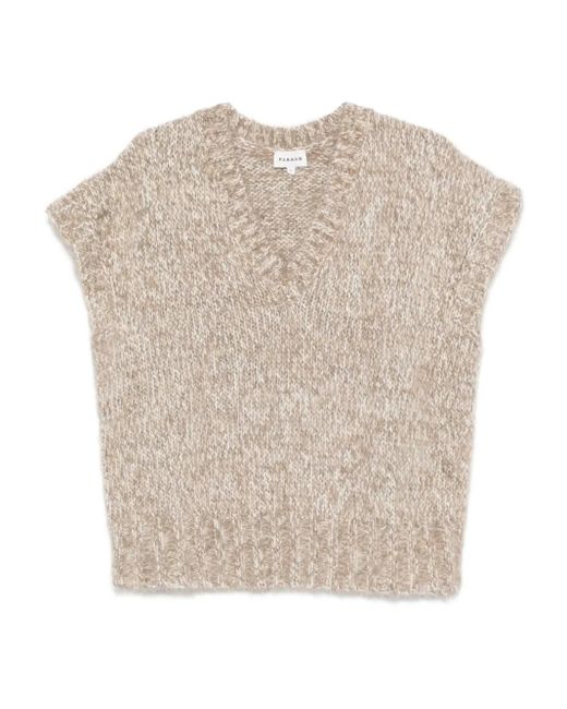 P.A.R.O.S.H. Natural V-Neck Short-Sleeve Top