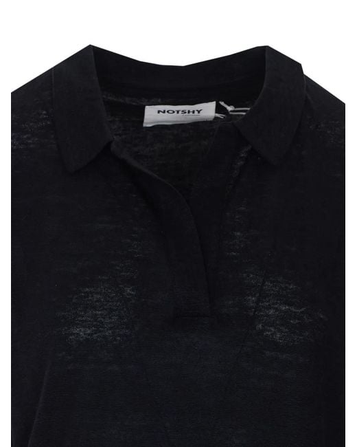 Not Shy Black Valentina Linen T-Shirt