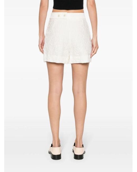 Jil Sander White High-Waisted Structured Cotton Shorts