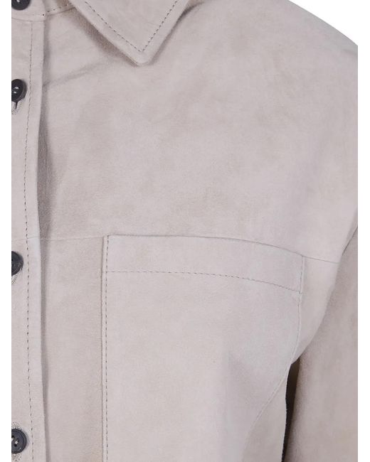DR. HOPE Gray Pocket Suede Jacket