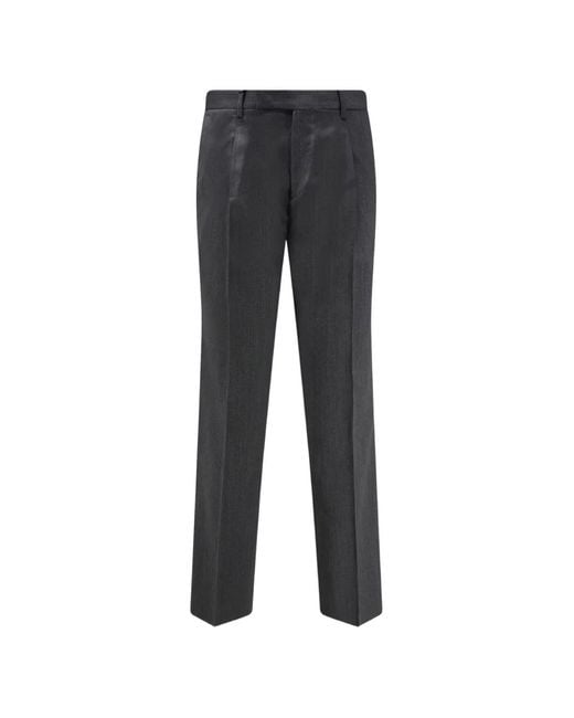 Germano 1952 Gray Pressed-Crease Straight-Leg Trousers for men