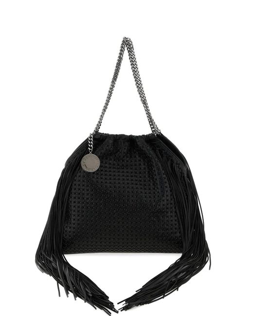 Stella McCartney Black Medium Falabella Fringe-Trimmed Tote Bag