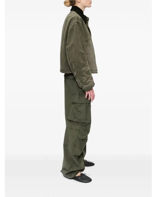6397 Green Flight Corduroy-Collar Jacket