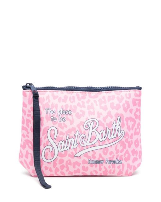 Mc2 Saint Barth Pink Aline Leopard-print Wash Bag