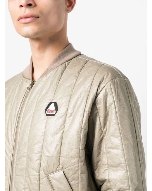 DIESEL Natural Quilted Bomber Jacket for men