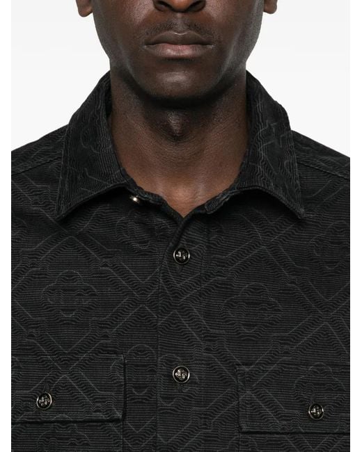 Casablanca Black Monogram Denim Shirt for men