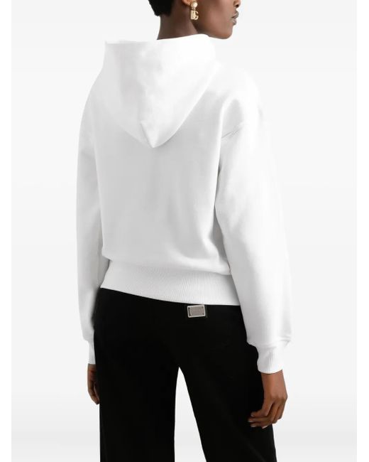 Dolce & Gabbana Cotton Sweatshirt With Embroidery White