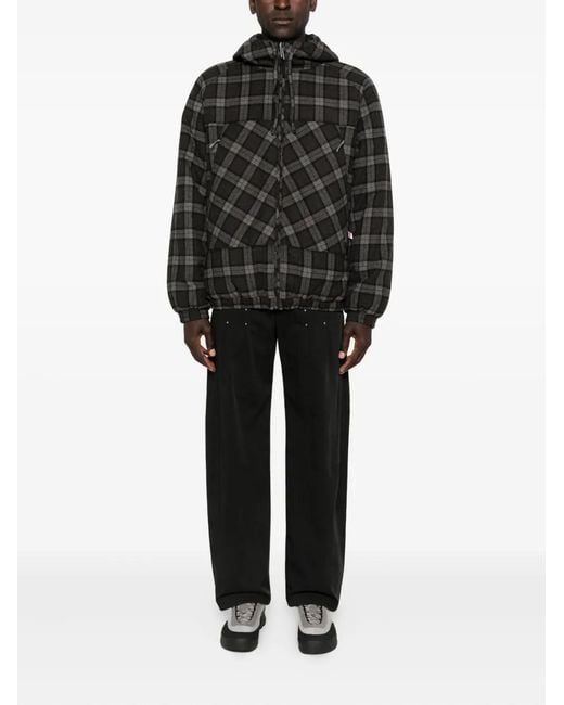 Roa Black Hooded Checked Jacket for men