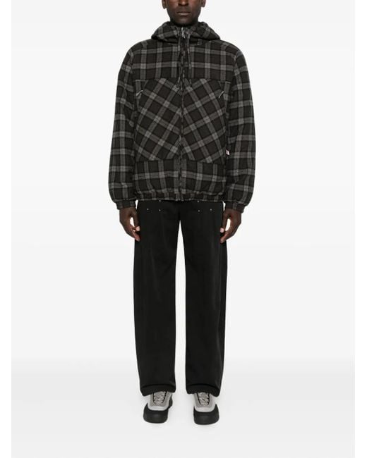 Roa Black Hooded Checked Jacket for men