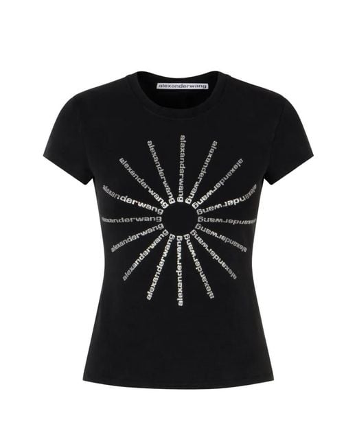 Alexander Wang Black Crystal-Embellishment T-Shirt