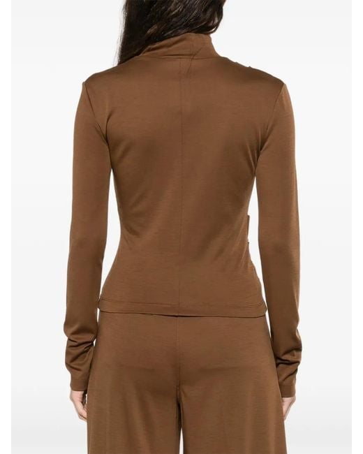 Max Mara Orme Gedrapeerde Top in het Brown
