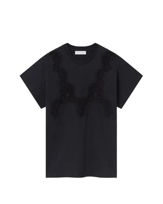 Stella McCartney Black Lace-Detail T-Shirt