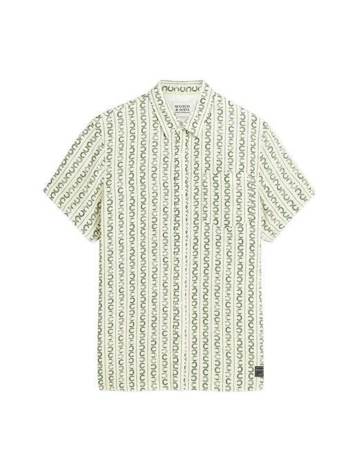 Scotch & Soda White Patterned Shirt for men