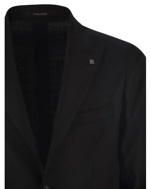 Tagliatore Black Derrick Wool Blazer for men