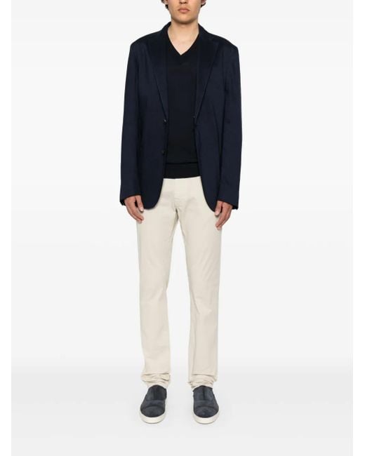 Corneliani Blue Single-Breasted Blazer for men