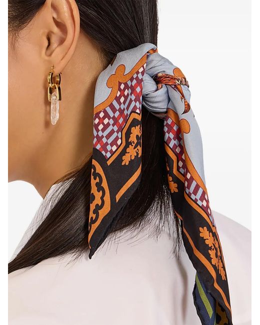 LaDoubleJ Red Foulard En Soie À Imprimé Papillons