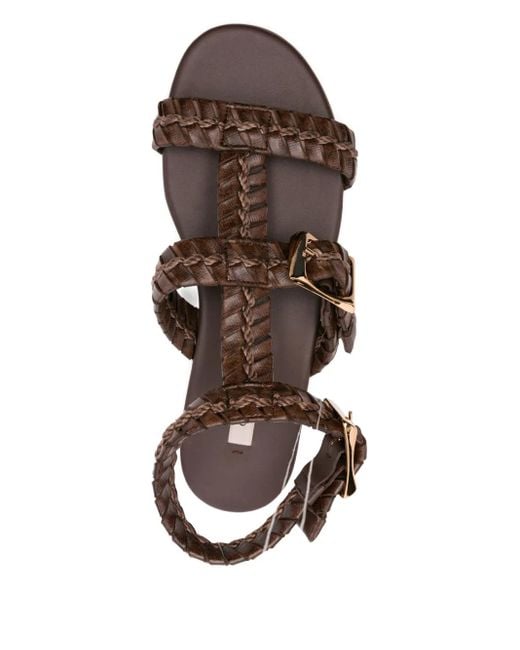 Casadei Brown Sandalen mit geflochtener Schnalle