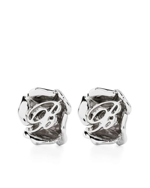 Orecchini Con Motivo Rose di Blumarine in White