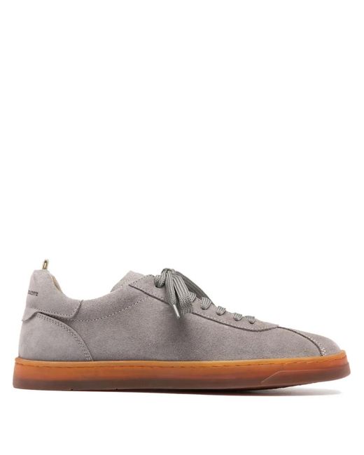 Officine Creative Brown Karma Lace-Up Suede Sneakers