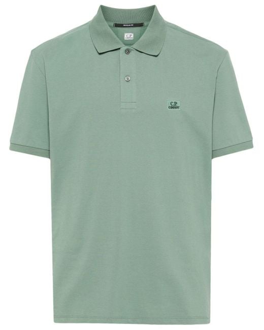 C P Company Poloshirt Met Geborduurd Logo in het Green voor heren