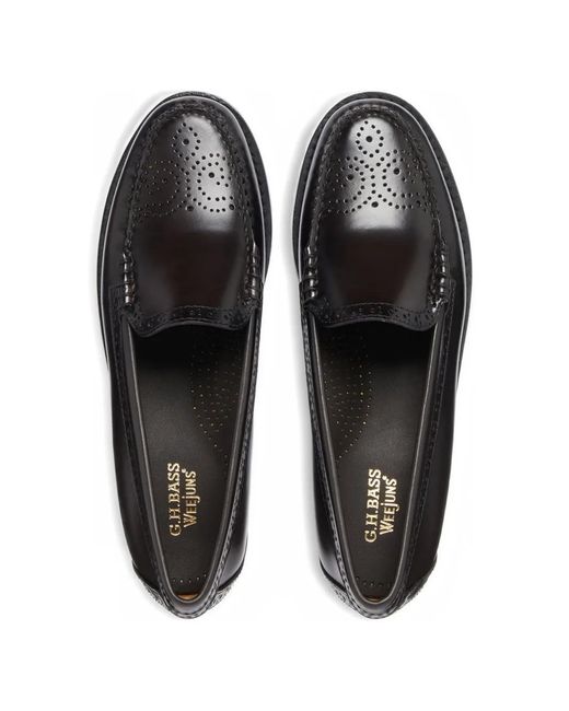 G.H. Bass & Co. レディース ブラック Weejuns Venetian レザー 