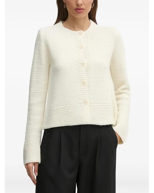 Sisley White Buttoned Cardigan