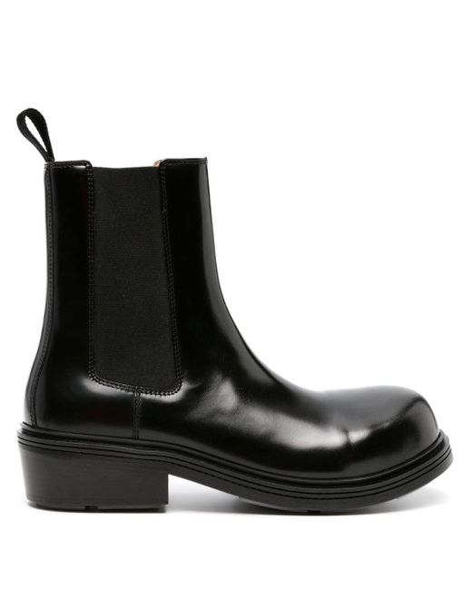 Bottega Veneta Black Fireman Leather Chelsea Boots - Men's - Calf Leather/rubberrubberrubber for men