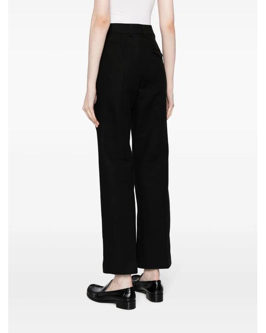 GOODIOUS Black Straight-Leg Tailored Trousers