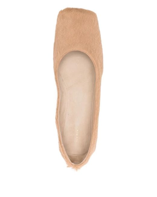 The Row Natural Leather Ballet Flats