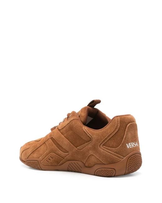 Versace Brown Galaxia Suede Sneakers