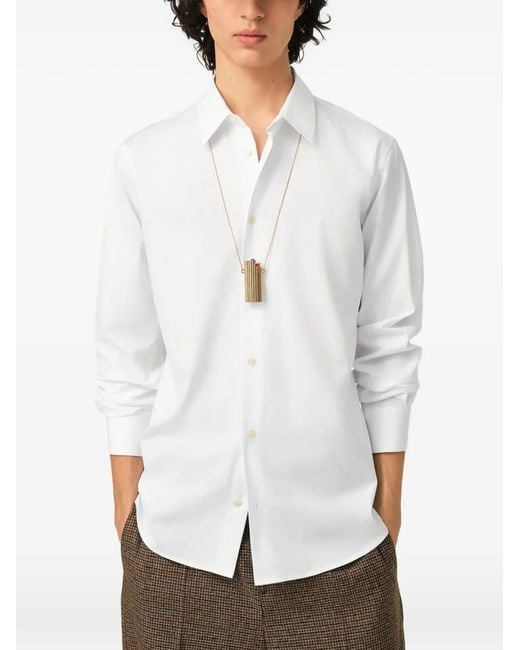 AMI White Cotton Shirt With Ami De Coeur for men