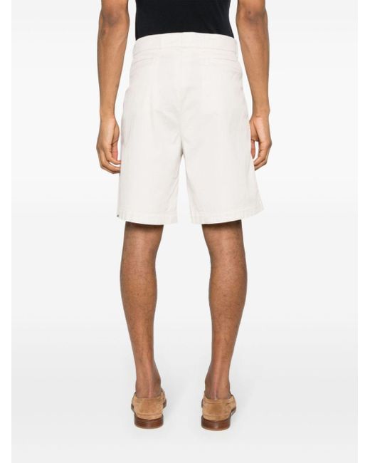 Brunello Cucinelli White Neutral Cotton-blend Bermuda Shorts for men