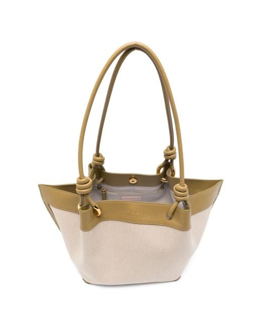 Coccinelle Natural Medium Finn Knotted-Strap Shoulder Bag