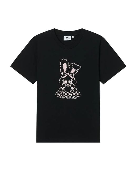 Chocoolate Black Cotton T-Shirt