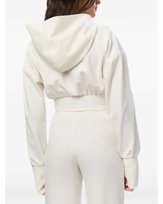 Hamza White Karol Lace-Corset Hoodie