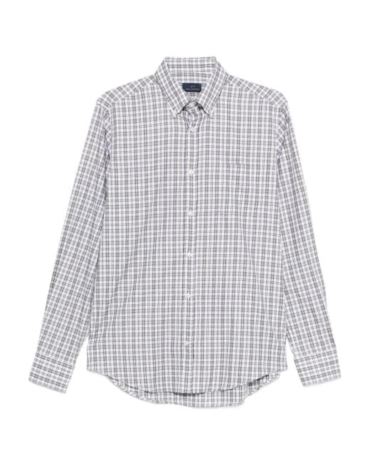 Paul & Shark White Checked Button-Down Shirt for men