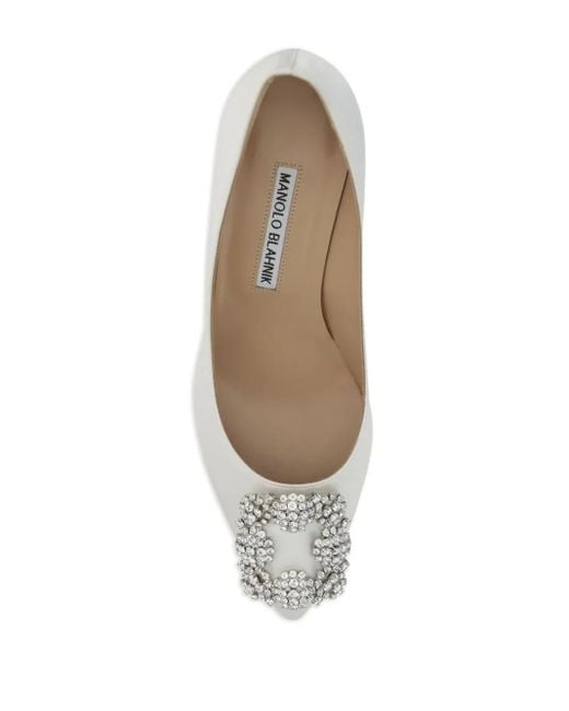 Manolo Blahnik White 50Mm Hangisi Pumps