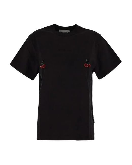Des Phemmes Black T-Shirt Mit Kirschen