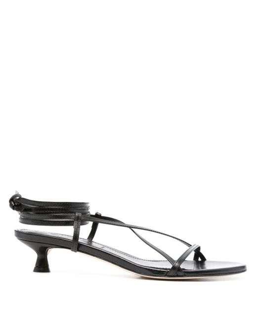 Aeyde Black Paige 35mm Leather Sandals