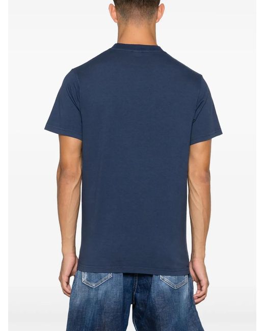 Sporty & Rich Blue Logo-Print Cotton T-Shirt