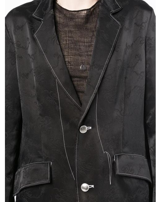 Sulvam Black Contrast-Stitched Jacket for men