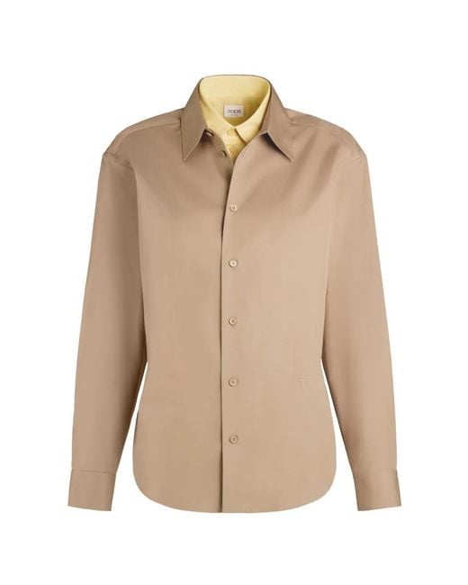 Tod's Natural Long-Sleeve Buttoned Shirt