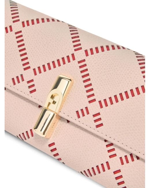 Furla Pink Iride Perforated Wallet