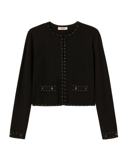 Twinset Black Taillierte Jacke Mit Ösendetail