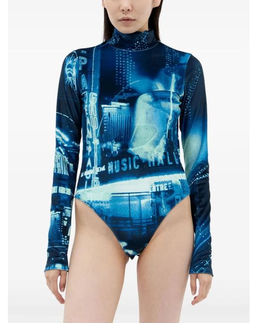 Jean Paul Gaultier Blue Pigalle Bodysuit
