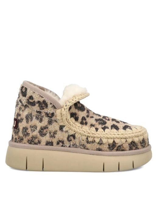 Mou Natural Leopard-Pattern Slip-On