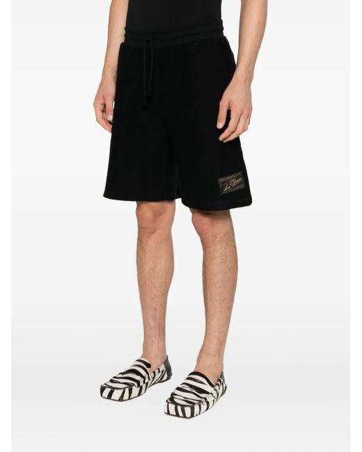 Les Deux Black Reverse-Weave Shorts for men
