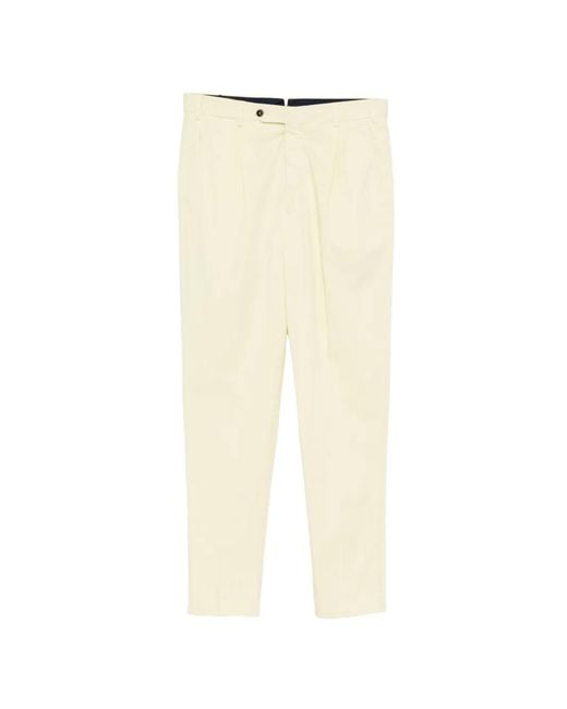 PT Torino Natural Pleated Trousers for men