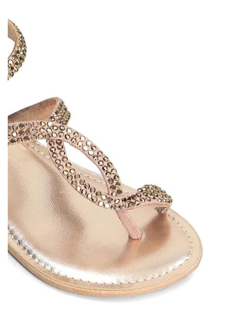 Fusion Natural Crystal-Embellished Wrap-Around Sandals
