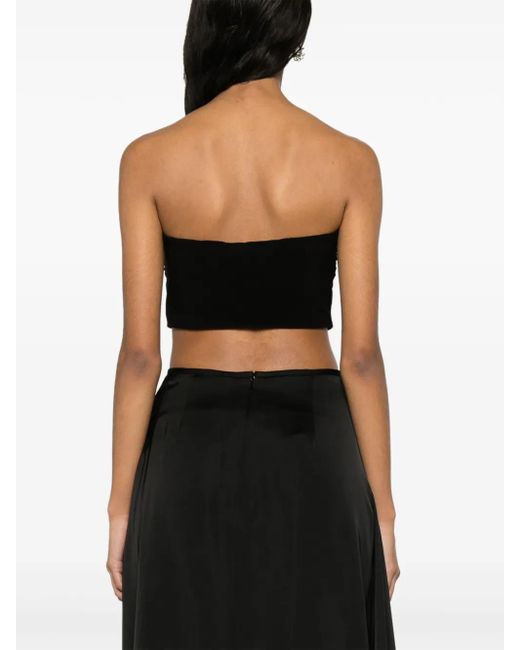 Norma Kamali Black Strapless Cropped Top